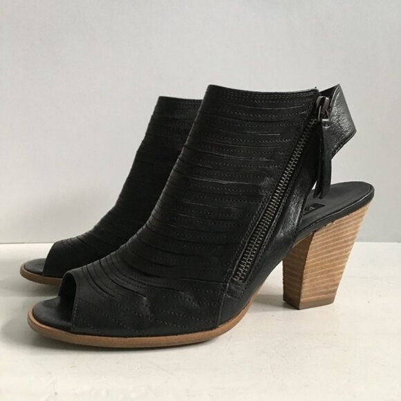 Paul Green Cayanne Peep Toe Black Sandal Booties - Picture 2 of 9